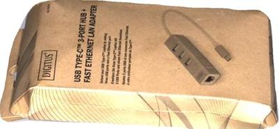 Digitus DA-70253 USB 2.0-hub 3 + 1 poorten Met USB-C stekker, Met aluminium behuizing, Met ingebouwde converter, Met metalen behuizing Aluminium - thumbnail