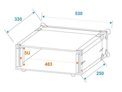 Roadinger Effect Rack CO DD 19 inch flightcase 5HE 240mm diep - thumbnail