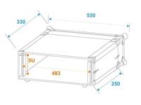 Roadinger CO DD 19 inch rack 5 HE Hout Incl. greep - thumbnail