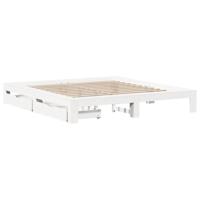 Bedframe zonder matras massief grenenhout wit 200x200 cm - thumbnail