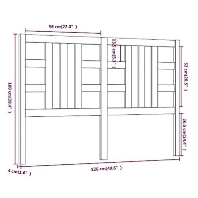 Hoofdbord 126x4x100 cm massief grenenhout wit Hoofdbord 126x4x100 cm massief grenenhout wit