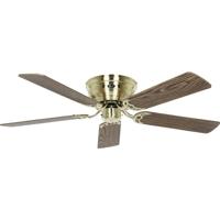 CasaFan FLAT 132-III MG-EA/BU Flügel Eiche antik/Buche Plafondventilator 69 W (Ø x h) 132 cm x 164 mm Messing (geborsteld) Omkeerbare bladen, Met wintermodus - thumbnail