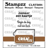 Crealies • stampzz stempelset divers 01: 2 teksten + 1 tag/label - thumbnail