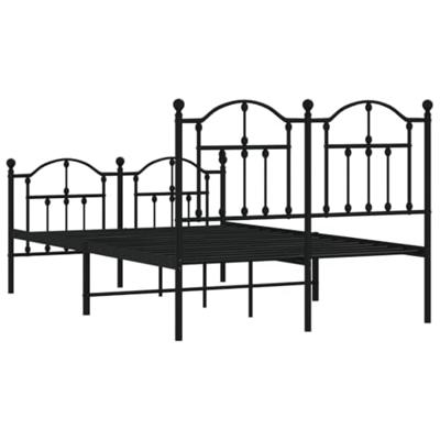 Bedframe met hoofd- en voeteneinde metaal zwart 120x190 cm