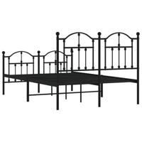 Bedframe met hoofd- en voeteneinde metaal zwart 120x200 cm - thumbnail