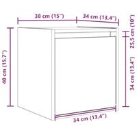 Nachtkastjes 2 st wandgemonteerd 38x34x40 cm betongrijs - thumbnail