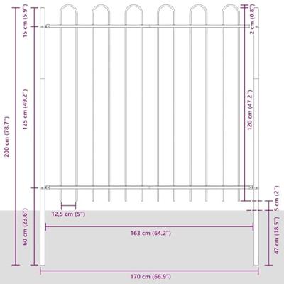 Tuinhek 2 pcs Wit 3,4 x 1,5 m Poedercoating staal