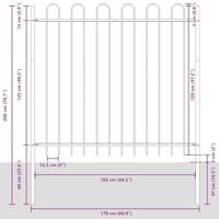 Tuinhek 2 pcs Wit 3,4 x 1,5 m Poedercoating staal - thumbnail