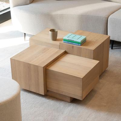 Eleonora Salontafel 'Quinten' Eiken, 80 x 80cm, kleur Naturel Eleonora Salontafel 'Quinten' Eiken, 80 x 80cm, kleur Naturel