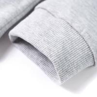 Kindertrui met capuchon 140 gemleerd grijs en oranje - thumbnail