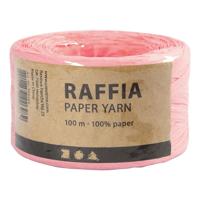 Creativ Company Papier raffia garen, b: 7-8 mm, lichtroze, 100 m/ 1 rol - thumbnail