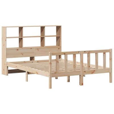 Bed met boekenkast zonder matras massief grenenhout 140x200 cm - thumbnail