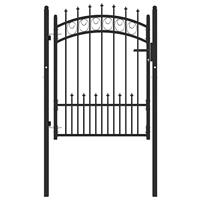 VidaXL Poort met speerpunten 100x125 cm staal zwart - thumbnail
