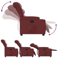 Fauteuil verstelbaar kunstleer wijnrood - thumbnail