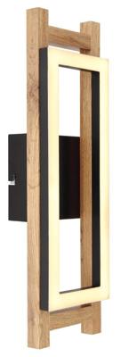Globo Design wandlampIlla zwart met hout - 67266W