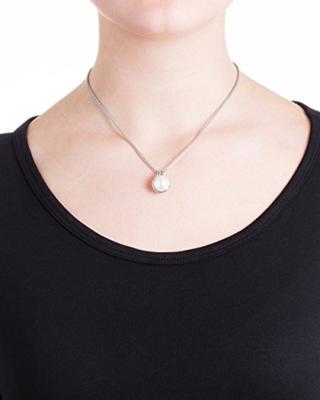 Skagen SKJ0089040 Ketting Agnethe staal-parel zilverkleurig-wit