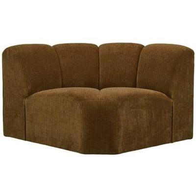 Woood Mojo bank hoekelement ribstof Honinggeel