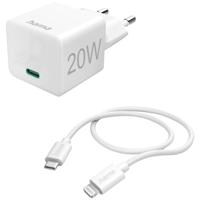 Hama USB-oplader 20.00 W 1x USB-C, 1x Apple Lightning Wit Binnen - thumbnail
