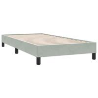 Boxspring met matras fluweel lichtgrijs 80x210 cm - thumbnail