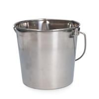 Emmer RVS 3,78ltr met platte zijde - thumbnail