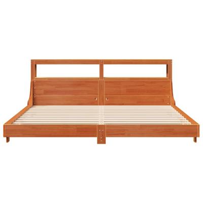 Bedframe zonder matras massief grenenhout wasbruin 200x200 cm