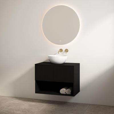 Badmeubelset Best Design Rigatti 78 cm Mat Zwart + Mat Zwart Blad