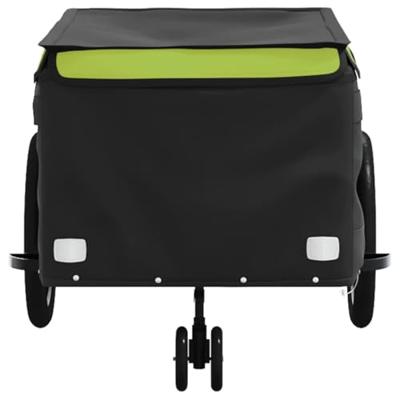 VidaXL Fietstrailer 45 kg ijzer zwart en groen - thumbnail