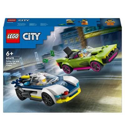LEGO City politiewagen en snelle autoachtervolging 60415