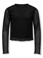 Kids ONLY winter top meisjes - zwart - KogJada - regular fit, longsleeve, glitter steentjes - thumbnail
