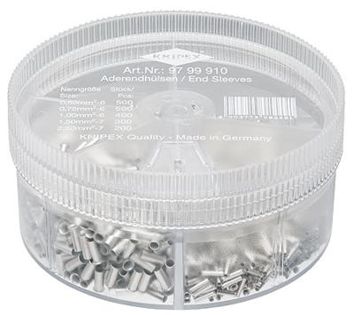 Knipex 97 99 910 Assortiment adereindhulzen 0.5 mm², 0.75 mm², 1 mm², 1.5 mm², 2.5 mm² Ongeïsoleerd 1900 stuk(s)