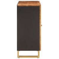 Dressoir 90x33,5x75 cm massief mangohout bruin en zwart - thumbnail
