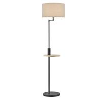 Trio LeeslampClaas Table zwart met houtbruin en grijs - 400400132 - thumbnail