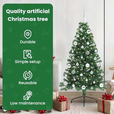 VidaXL Kunstmatig voorverlicht kerstboom met 150 led groen 150 cm pvc