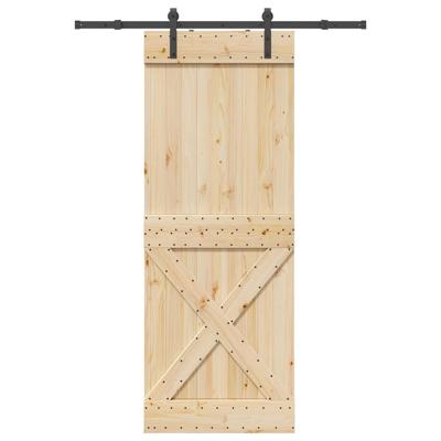 Schuifdeur met beslag 85x210 cm massief grenenhout