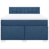 Boxspring met matras stof blauw 140x190 cm - thumbnail