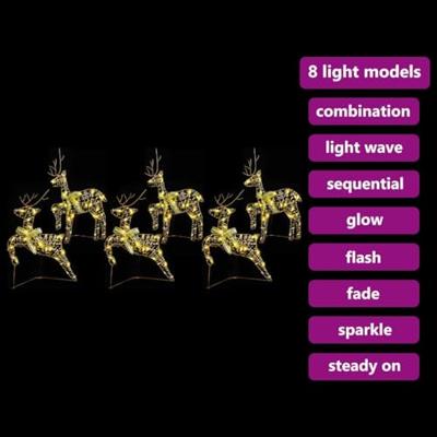 VidaXL Led rendieren met 180 led 6 pcs goud pet