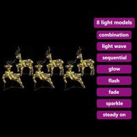 VidaXL Led rendieren met 180 led 6 pcs goud pet - thumbnail