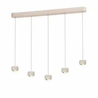 Freelight Hanglamp Cosmo 5 lichts L 120 cm comfortlift beige - thumbnail