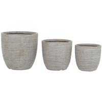 Plantenbakkenset Home ESPRIT Beige Glasvezel Magnesium 45 x 45 x 43 cm (3 Stuks) - thumbnail