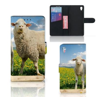 Sony Xperia Z3 | Telefoonhoesje | Met pasjeshouder | Schaap en Lammetje Sony Xperia Z3 | Telefoonhoesje | Met pasjeshouder | Schaap en Lammetje