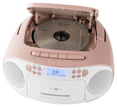 Reflexion RCR2260PK Radio/CD-speler VHF (FM) AUX, CD, Cassette Pink, Wit - thumbnail
