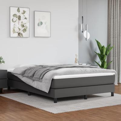 Pocketveringmatras medium 140x200x20 cm kunstleer grijs