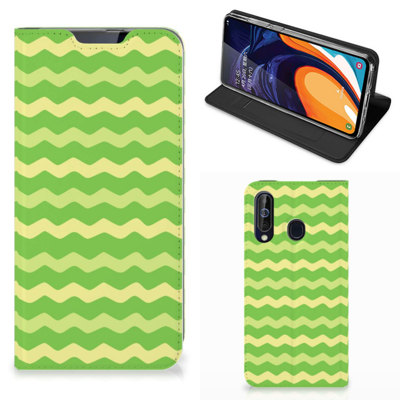 Samsung Galaxy A60 | Hoesje met Magneet | Waves Green Samsung Galaxy A60 | Hoesje met Magneet | Waves Green