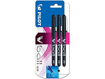 Rollerpen pilot v-ball 05 fijn 3st zwart