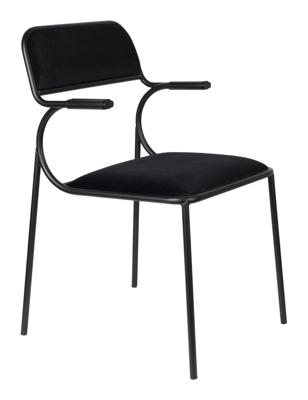 Zuiver Eetkamerstoel 'Alba' Velvet, kleur Zwart Zuiver Eetkamerstoel 'Alba' Velvet, kleur Zwart