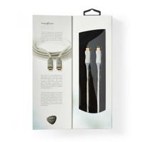 USB-Kabel | USB 3.2 Gen 2x2 | USB Type-C Male | USB Type-C Male | 20 Mbps | 100 W | Verguld | 1.00 m | Rond | Gebreid / Nylon | Zilver | Cover Window Box - thumbnail