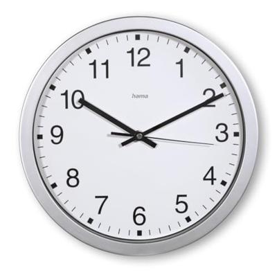 Hama 00185870 Wandklok Kwarts 30 cm x 30.00 mm x 30.00 mm x 4.00 mm Zilver