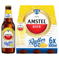 Amstel Radler Citroen 0.0 Bier Fles 6 x 300ml bij Jumbo - thumbnail