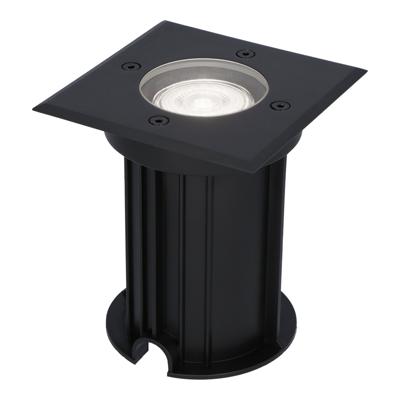 Ramsay LED Grondspot Vierkant - Dimbaar - GU10 - 6500K daglicht wit - 4 Watt 345 Lumen - Tuinspot - Zwart - IP67 waterdicht - Overrijdbaar voor de Oprit, Tuin en Terras