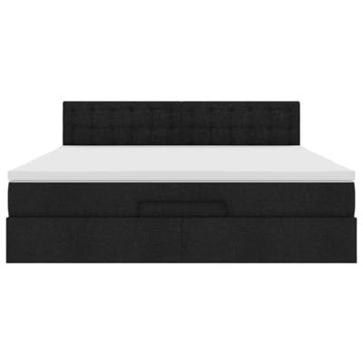 Ottoman bed met matras 160x200cm stof zwart